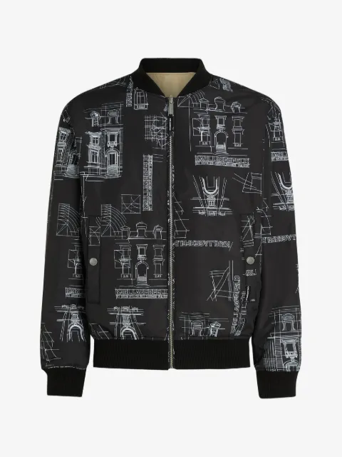 Karl Lagerfeld Wendbare Bomberjacke mit Zeichnungs-Print