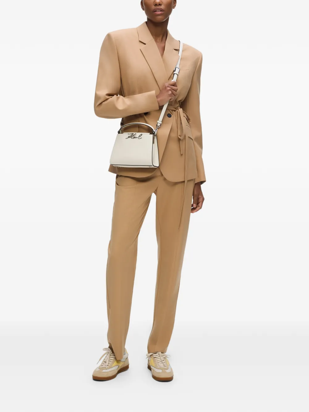 Karl Lagerfeld K Signature crossbodytas met handvat Beige