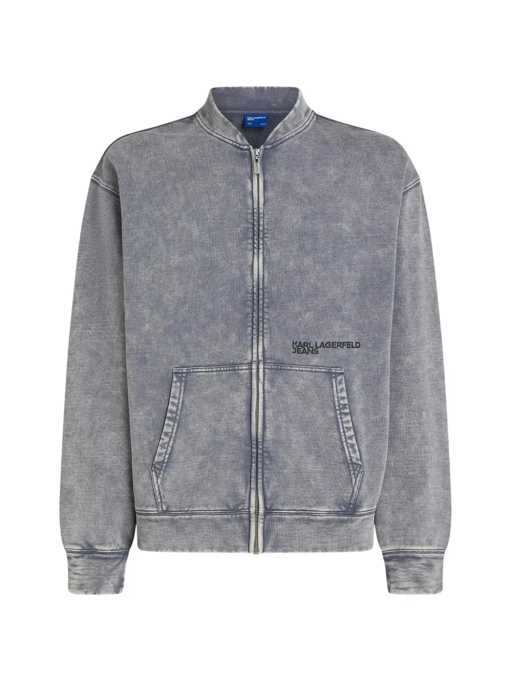 Karl Lagerfeld Jeans Jack met ritssluiting en gewassen afwerking Blauw