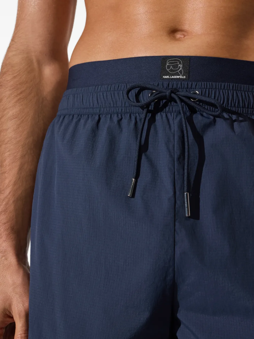 Karl Lagerfeld Ikon zwembroek met logodetail Blauw