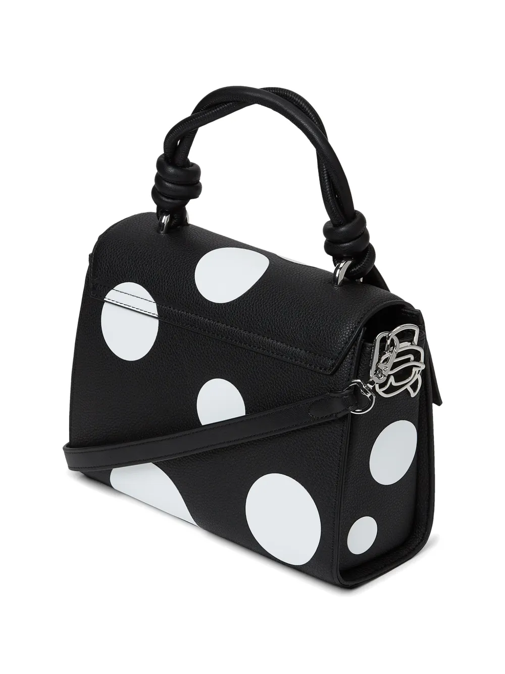 Karl Lagerfeld Ikon bewerkte crossbodytas met stippen Zwart