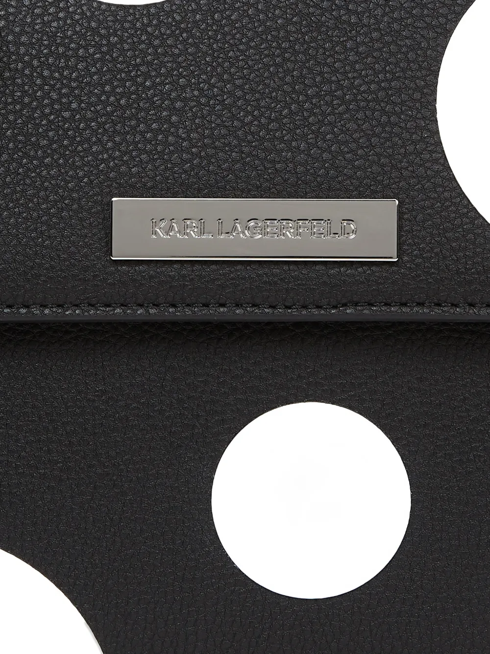 Karl Lagerfeld Ikon bewerkte crossbodytas met stippen Zwart