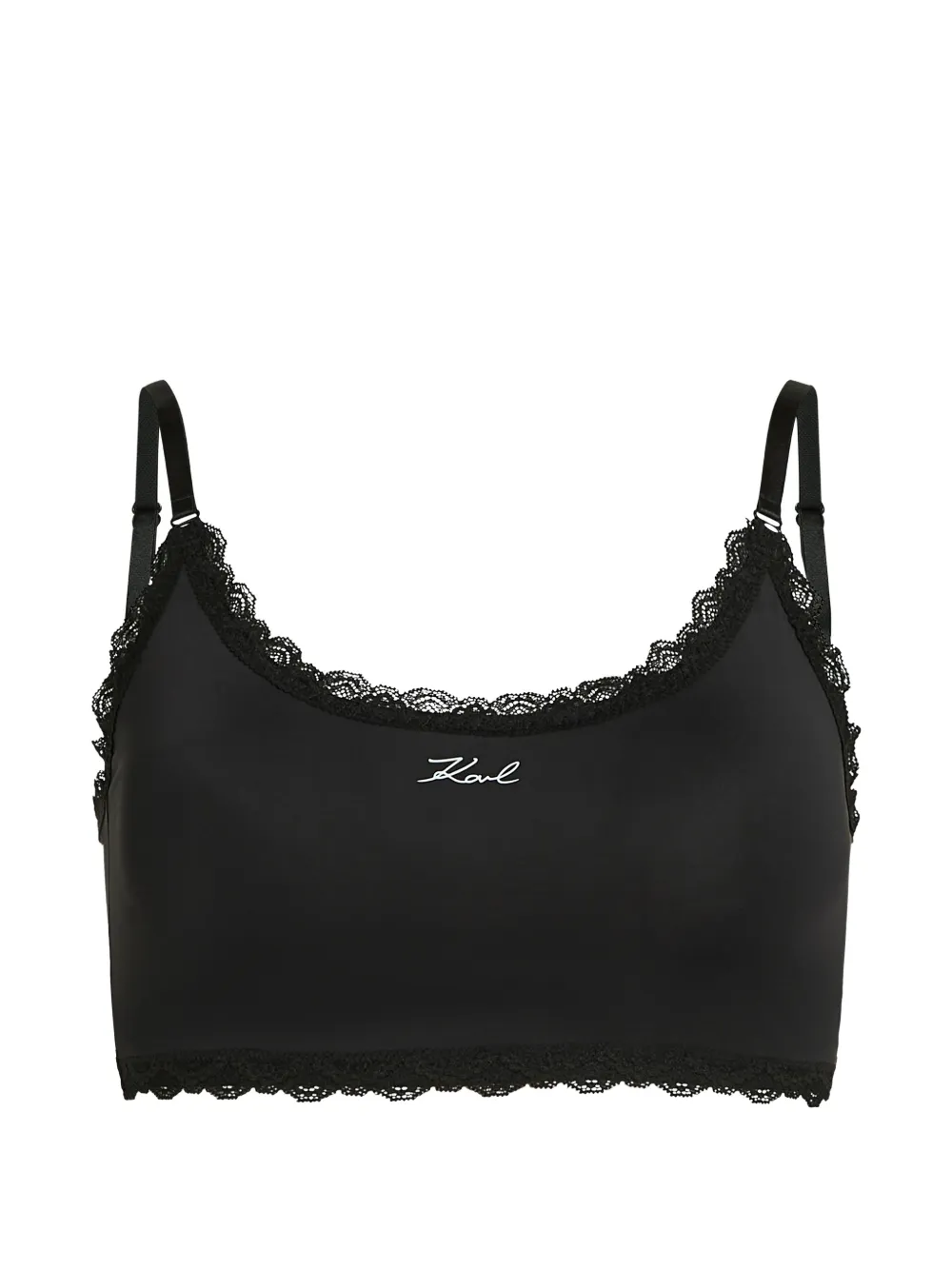 Karl Lagerfeld lace-trim bralette - Nero