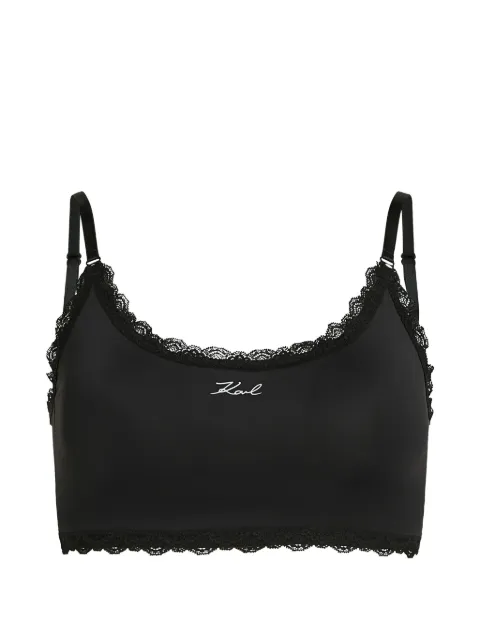 Karl Lagerfeld lace-trim bralette
