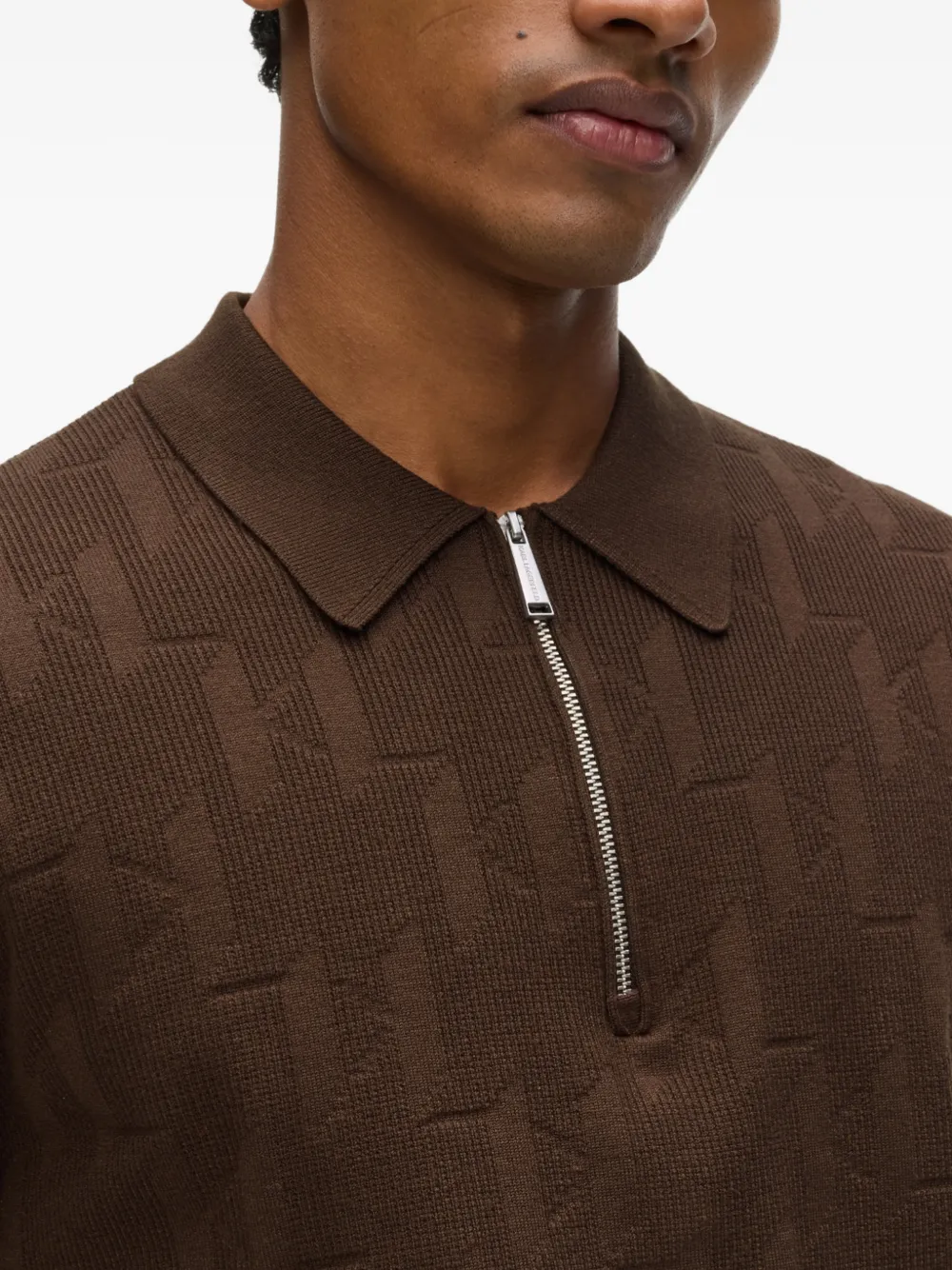 Karl Lagerfeld Poloshirt met monogram Bruin
