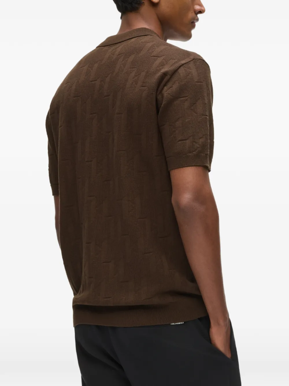 Karl Lagerfeld Poloshirt met monogram Bruin