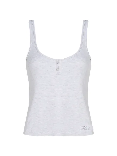 Karl Lagerfeld pearl-embellished cami top