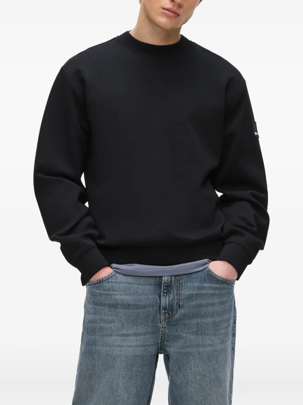 Karl Lagerfeld Jeans Sweater met logopatch Zwart