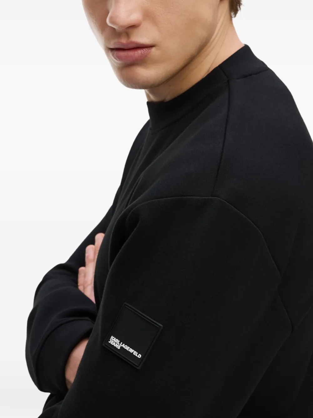 Karl Lagerfeld Jeans Sweater met logopatch Zwart