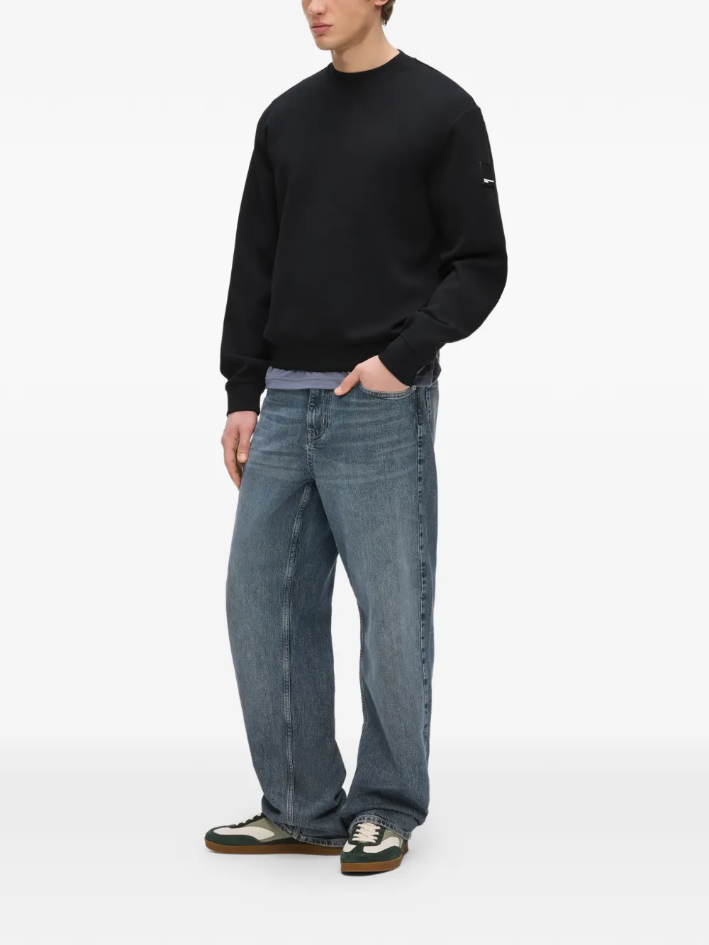 Karl Lagerfeld Jeans Sweater met logopatch Zwart