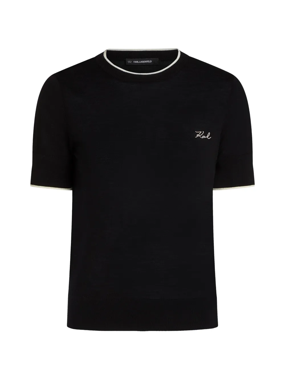 Karl Lagerfeld merino-wool T-shirt - Schwarz