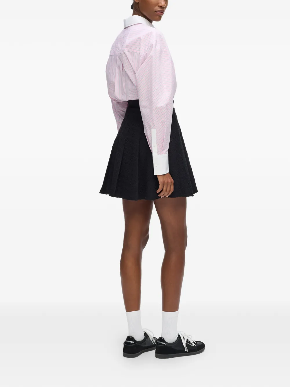 Karl Lagerfeld Ikon bouclé plooirok Zwart