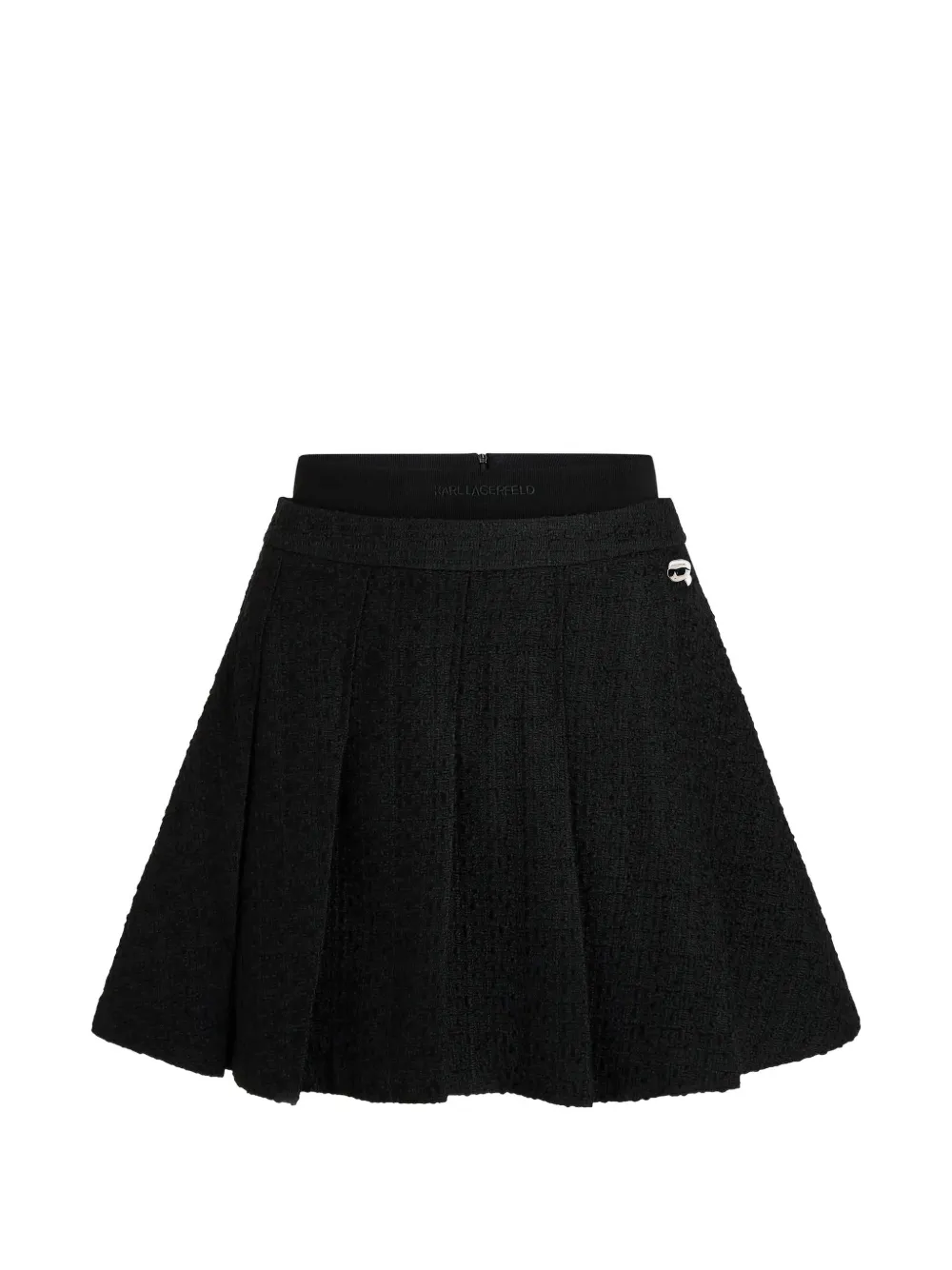 Karl Lagerfeld Ikon bouclé pleated skirt