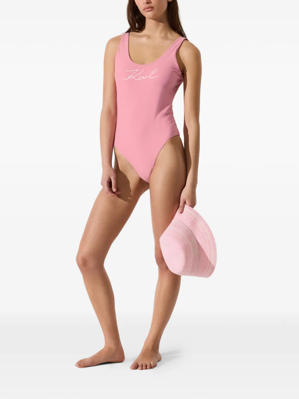 Karl Lagerfeld Signature badpak Roze