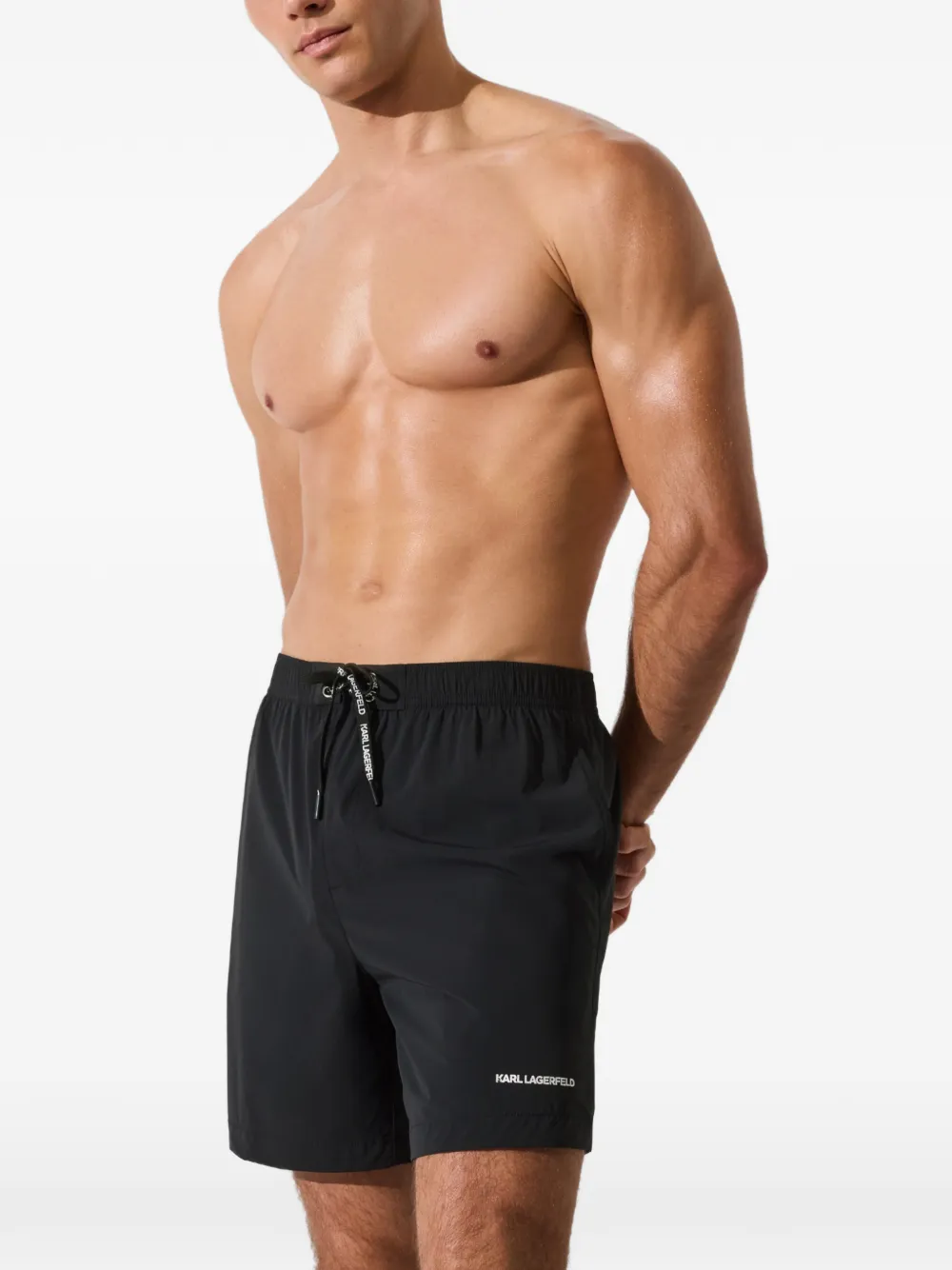 Karl Lagerfeld Zwembroek met logoprint Zwart