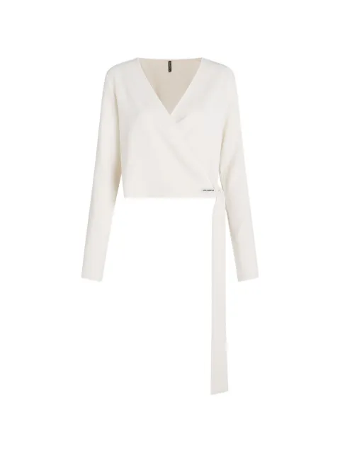 Karl Lagerfeld logo-patch wrap top