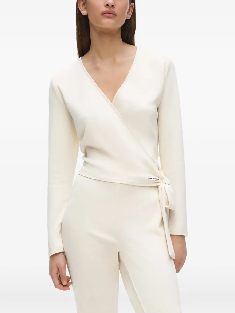 Karl Lagerfeld Wikkeltop met logopatch Wit