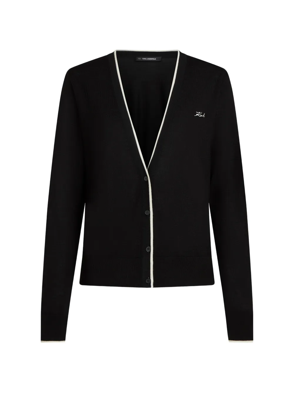 Karl Lagerfeld merino-wool cardigan - Nero