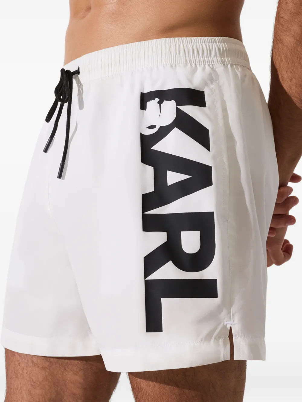 Karl Lagerfeld Zwembroek met logoprint Wit