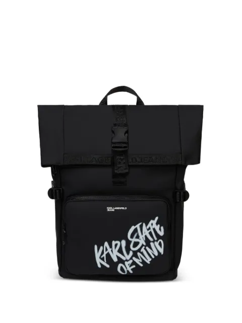 Karl Lagerfeld Jeans slogan-print buckled backpack