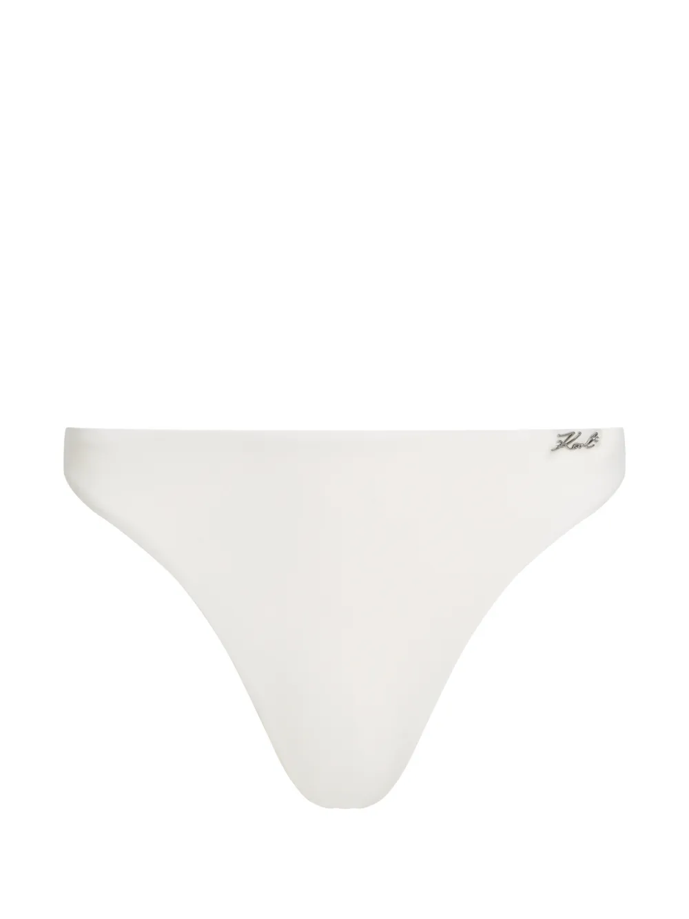 Karl Lagerfeld Signature high-leg bikini bottoms - Bianco