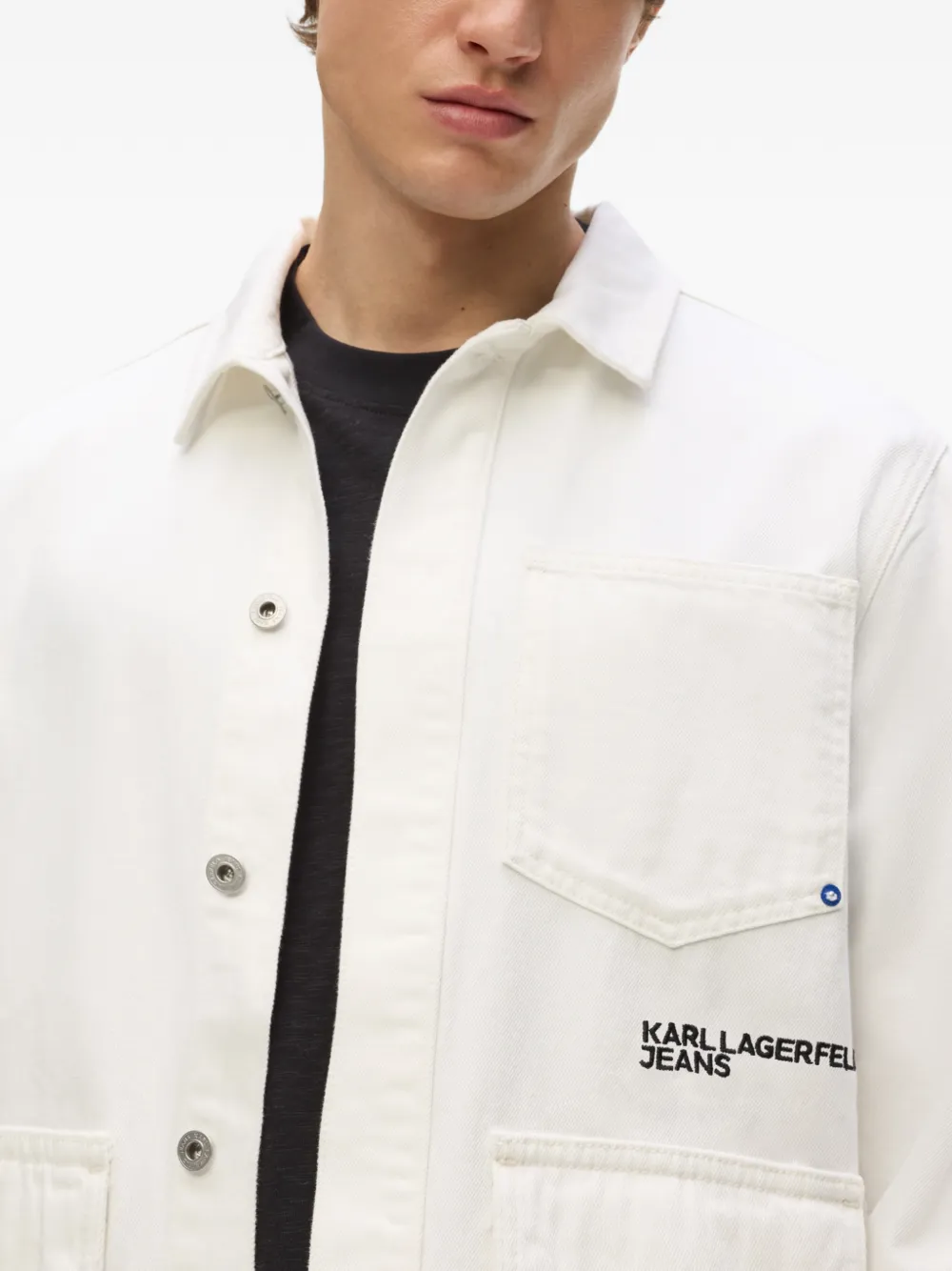 Karl Lagerfeld Jeans Jack met logoprint Wit