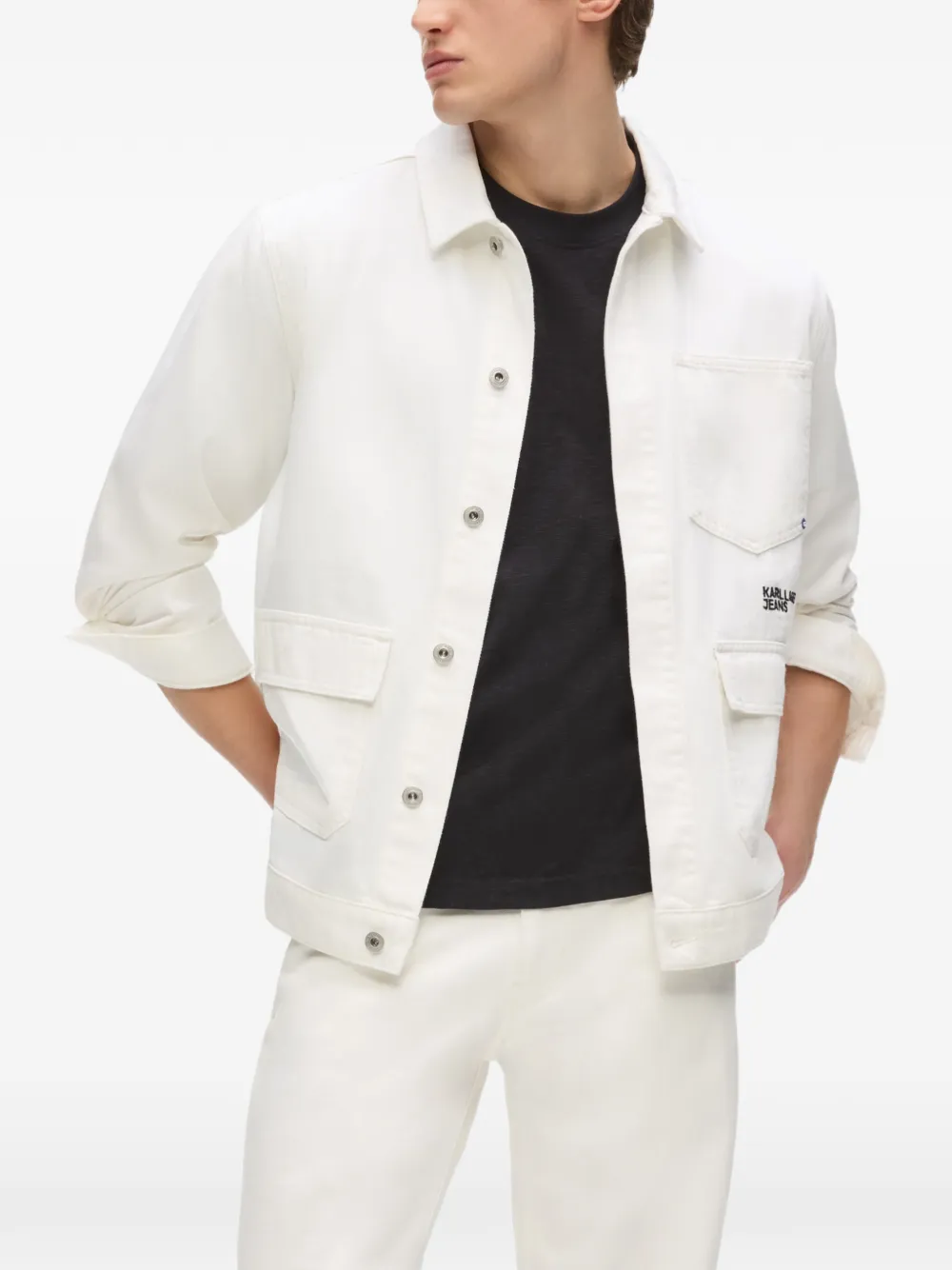 Karl Lagerfeld Jeans Jack met logoprint Wit