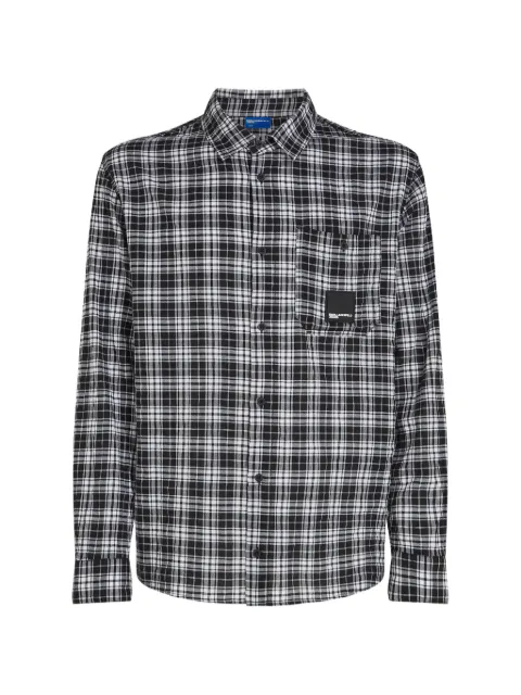 Karl Lagerfeld Jeans camisa con parche del logo y motivo de cuadros