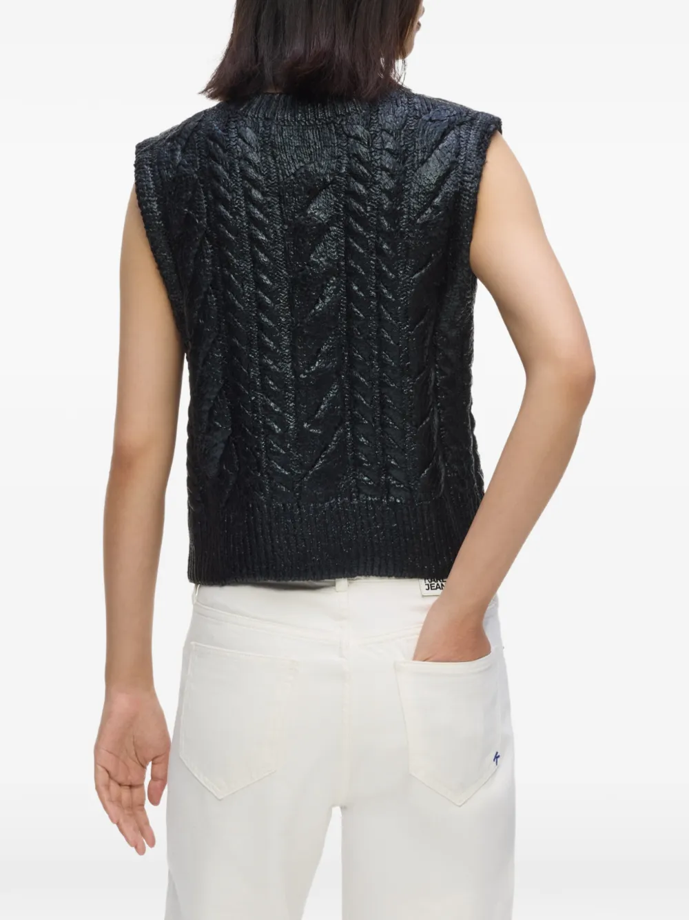 Karl Lagerfeld Jeans Kabelgebreide trui Zwart