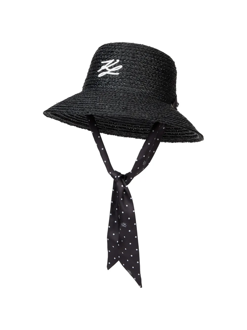 Karl Lagerfeld K Autograph raffia vissershoed Zwart
