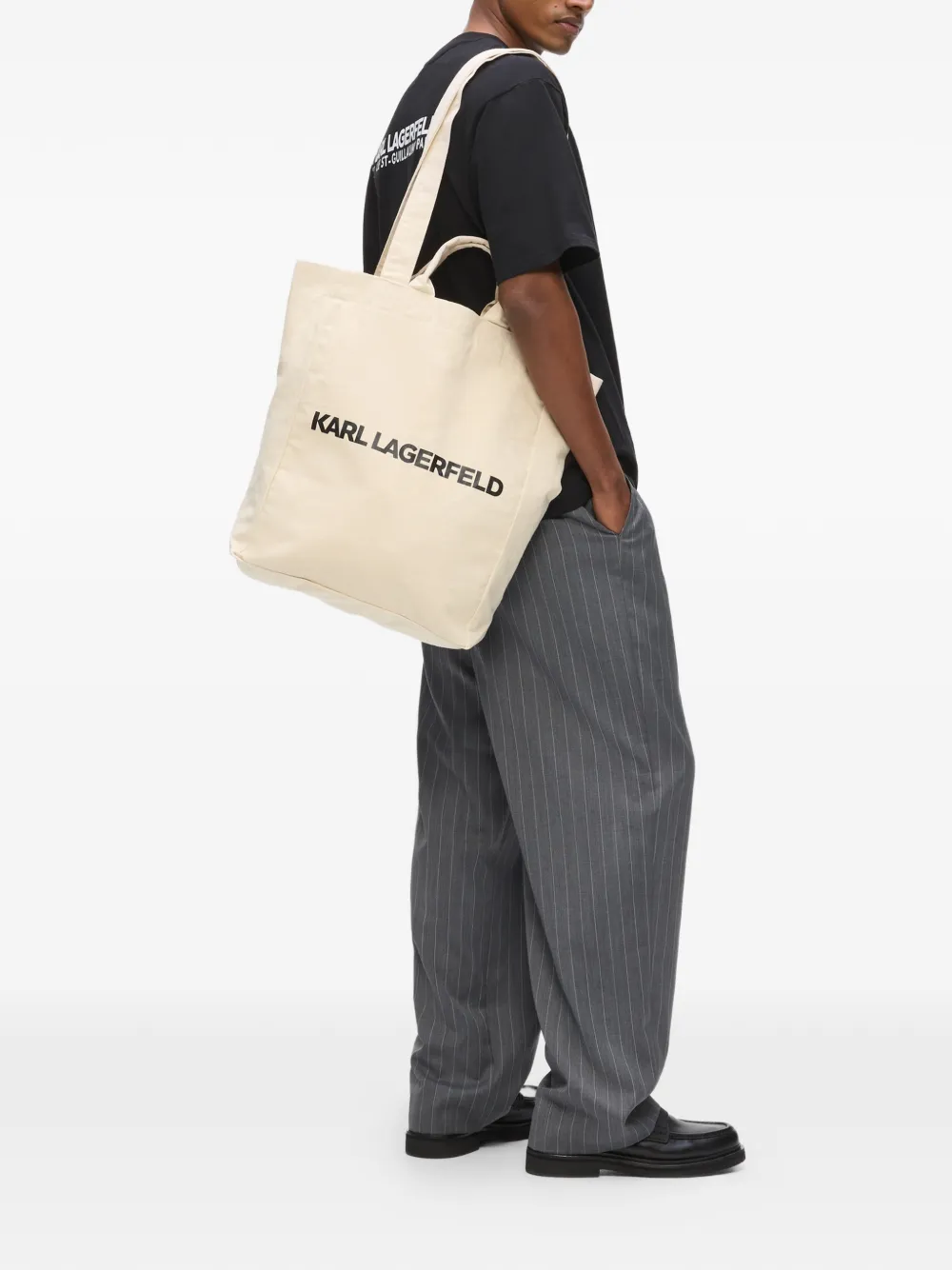 Karl Lagerfeld Shopper met logoprint Beige