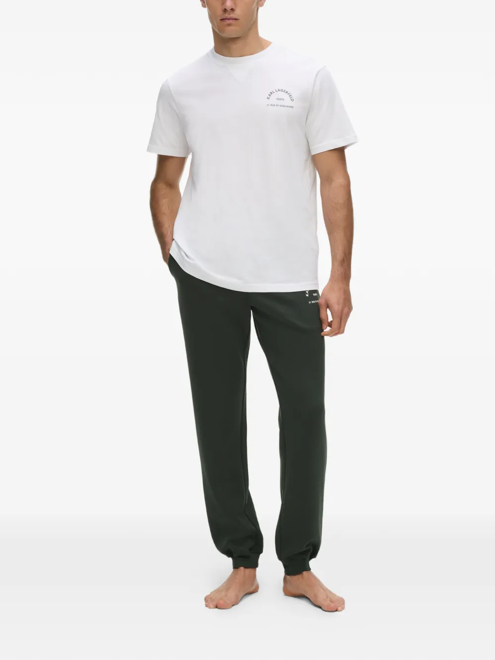 Karl Lagerfeld Rue St-Guillaume trainingsbroek met logoprint Groen