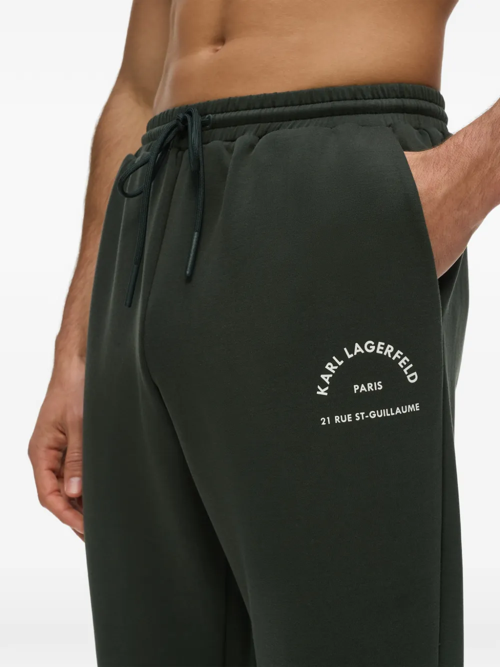 Karl Lagerfeld Rue St-Guillaume trainingsbroek met logoprint Groen