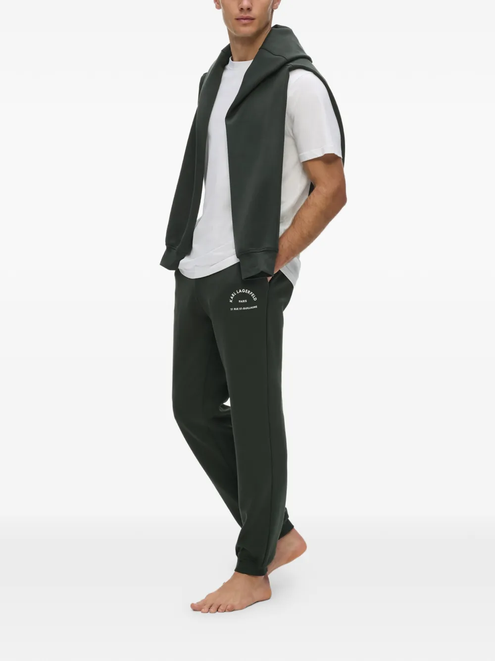 Karl Lagerfeld Rue St-Guillaume trainingsbroek met logoprint Groen