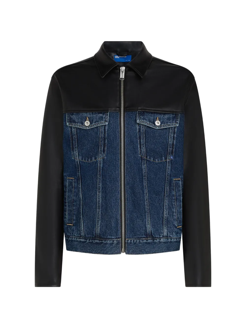Karl Lagerfeld Jeans Jeansjacke mit Kontrasteinsätzen - Schwarz