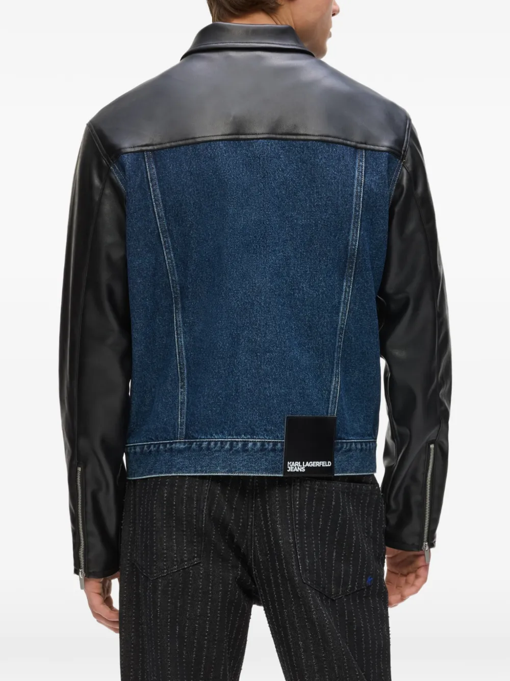 Karl Lagerfeld Jeans Denim jack met vlakken Zwart
