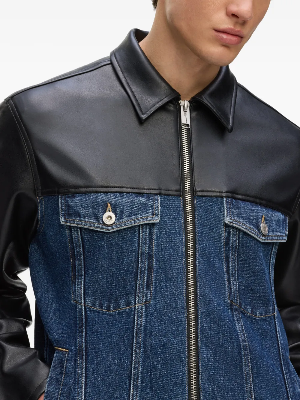 Karl Lagerfeld Jeans Denim jack met vlakken Zwart