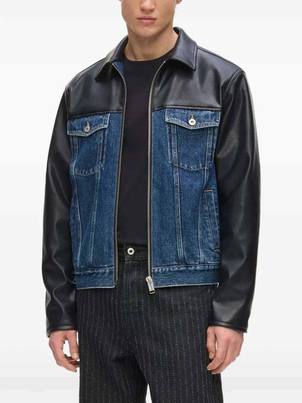 Karl Lagerfeld Jeans Denim jack met vlakken Zwart