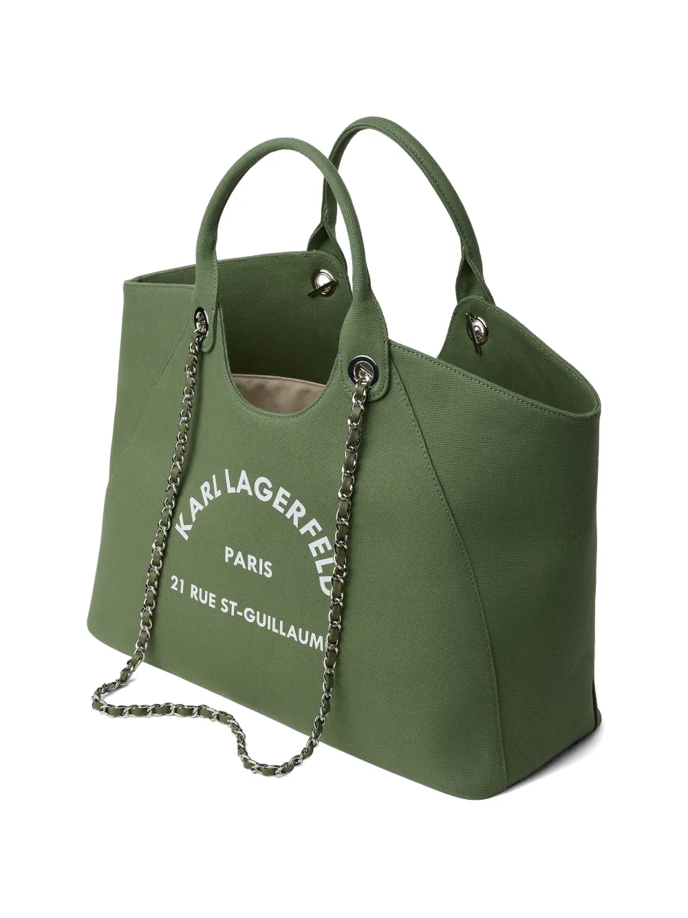 Karl Lagerfeld Medium Rue St-Guillaume shopper met ketting Groen