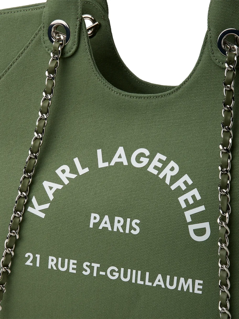 Karl Lagerfeld Medium Rue St-Guillaume shopper met ketting Groen
