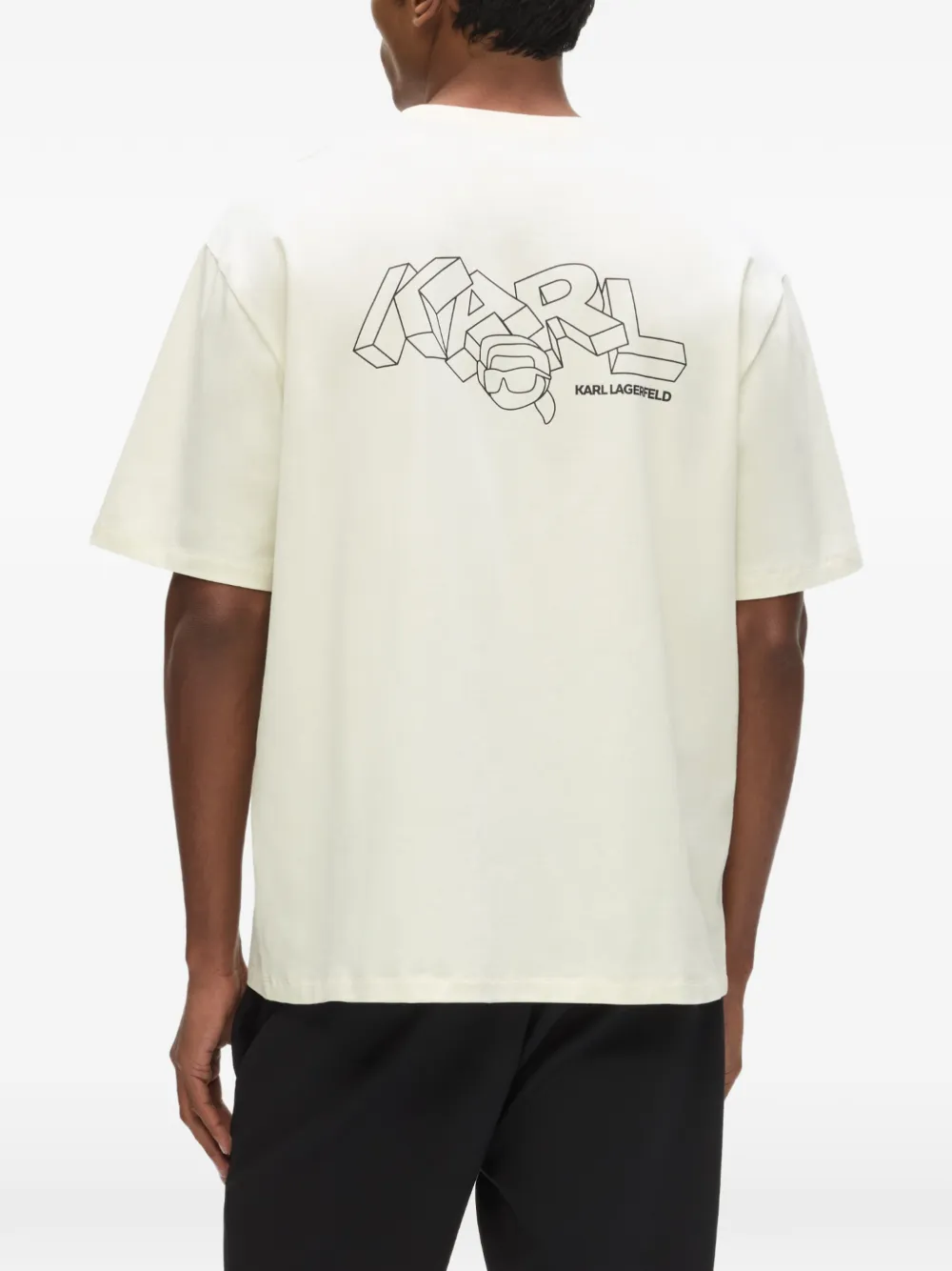Karl Lagerfeld T-shirt met geborduurd logo Beige