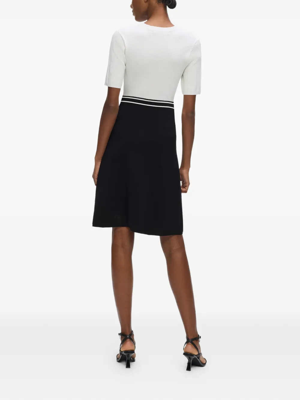 Karl Lagerfeld Kabelgebreide mini-jurk met A-lijn Zwart