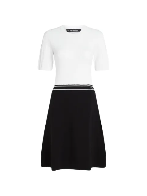 Karl Lagerfeld vestido corto tejido de ochos acampanado