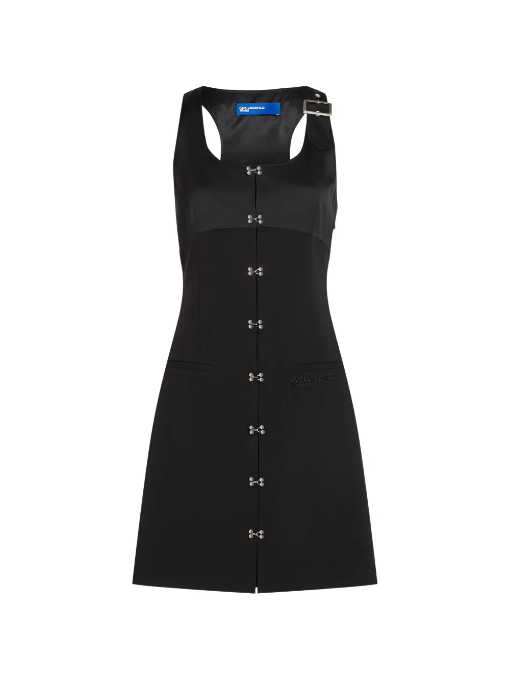 Karl Lagerfeld Jeans hook-and-eye buckle-strap mini dress - Nero