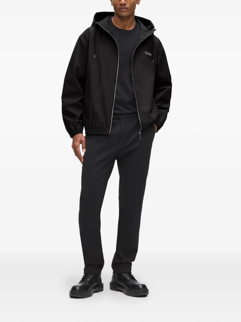 Karl Lagerfeld Jack met capuchon en logopatch Zwart