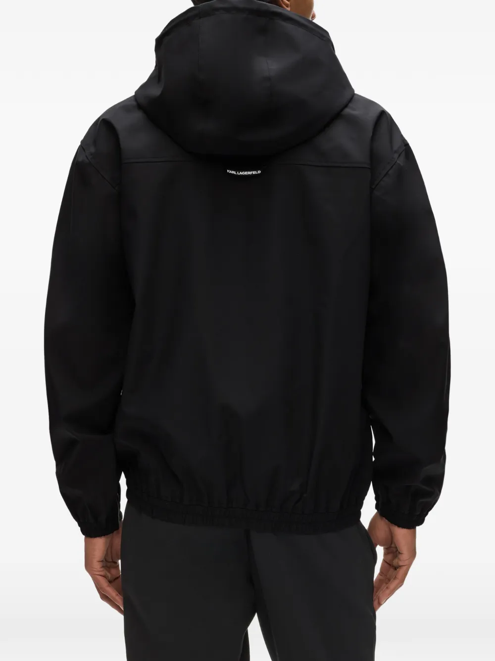 Karl Lagerfeld Jack met capuchon en logopatch Zwart