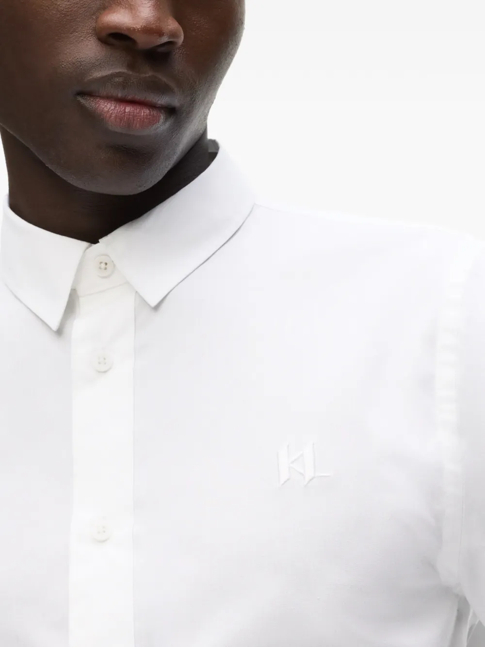 Karl Lagerfeld Overhemd met geborduurd logo Wit