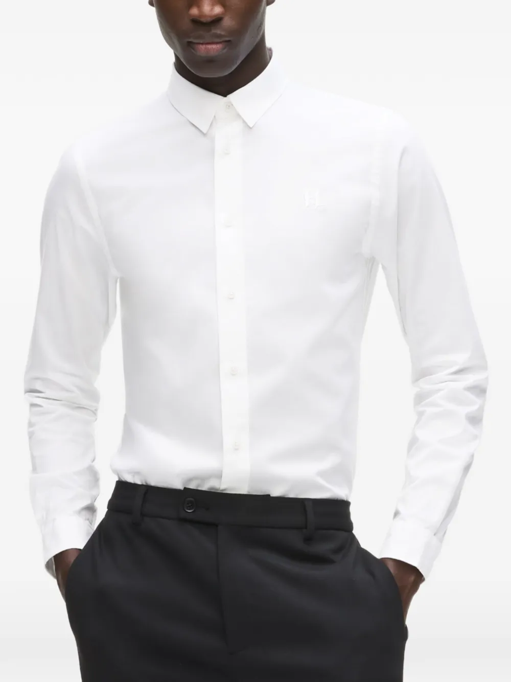 Karl Lagerfeld Overhemd met geborduurd logo Wit