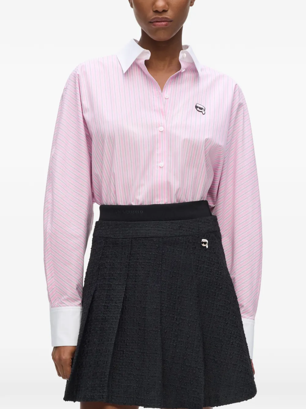 Karl Lagerfeld Ikon gestreepte blouse Roze