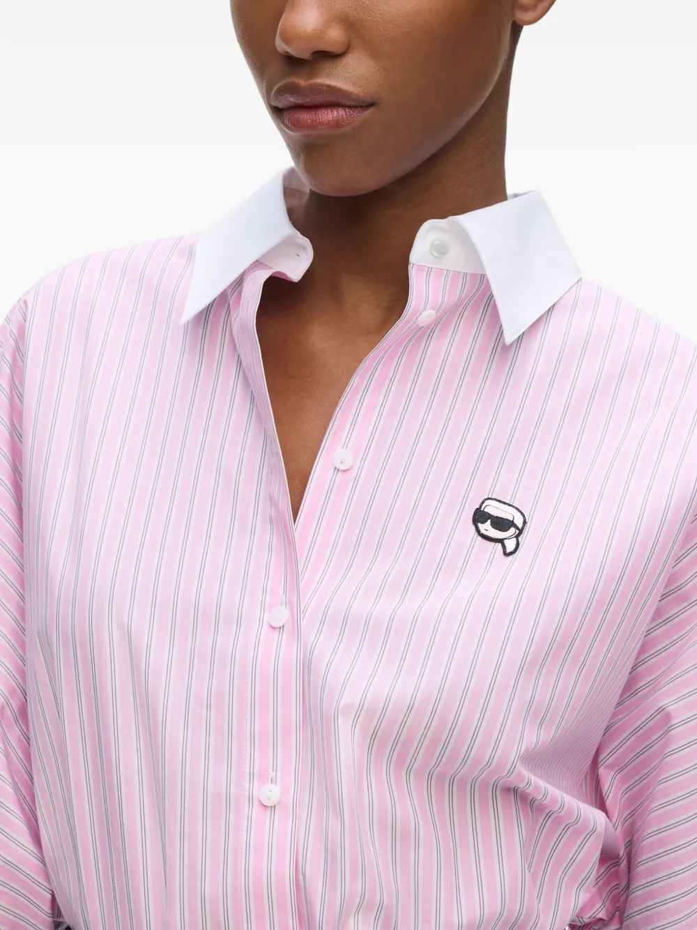 Karl Lagerfeld Ikon gestreepte blouse Roze
